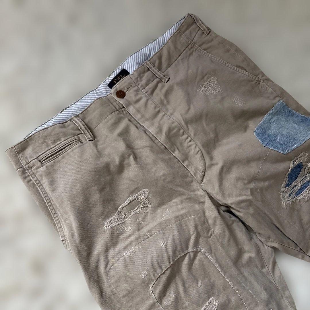 極美品！ポロ ラルフローレン リペア加工 クラッシュ チノパン ボトム