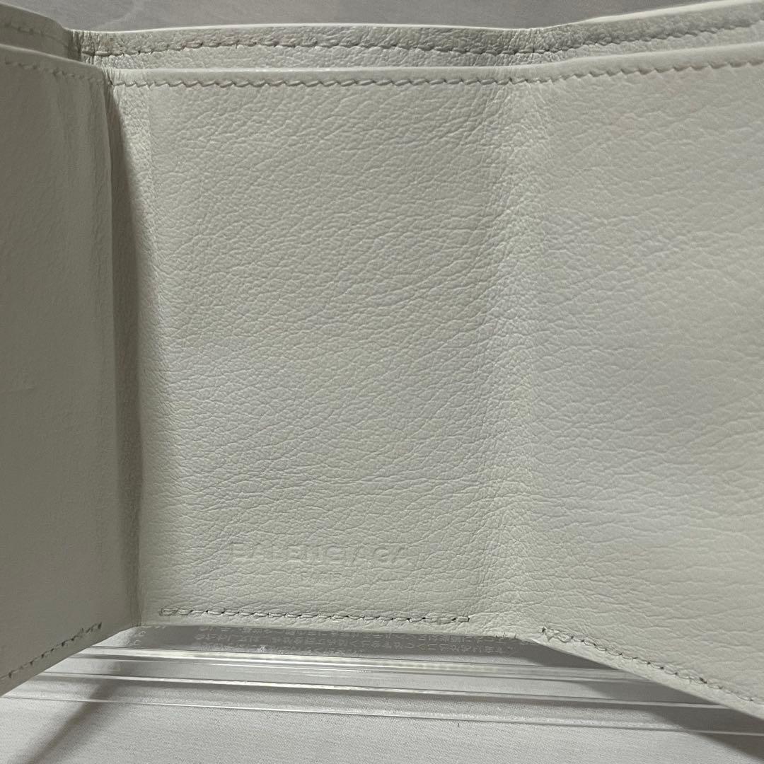 BALENCIAGA ペーパー ミニウォレット 三つ折り財布 白