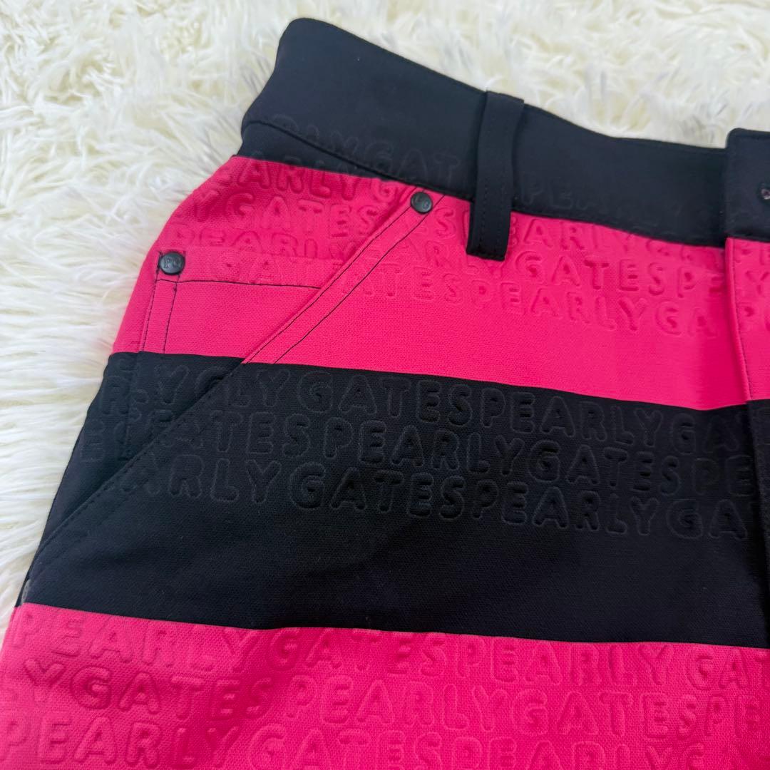 パーリーゲイツ　セットアップ　ボーダー　ピンク　黒