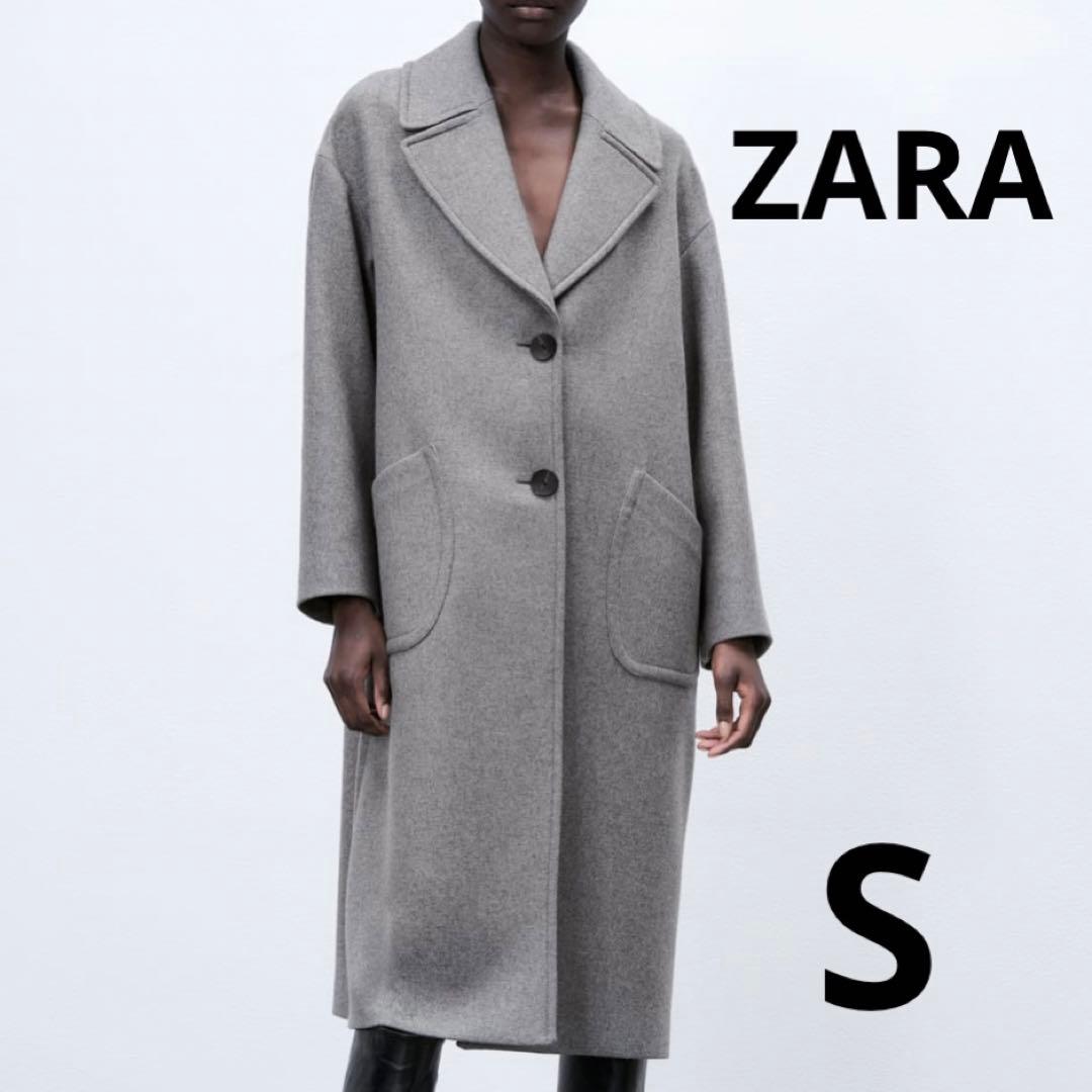 zara ウールオーバーサイズコートS