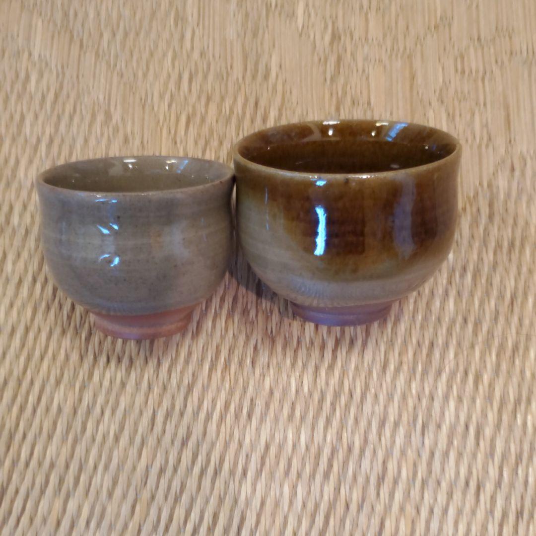 虫明焼 ぐい呑 岡山県重要無形文化財保持者 黒井一楽造 2