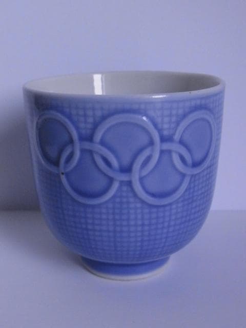 幻の東京オリンピック 湯呑み 五輪マーク 戦前 昭和15年 1940年 猪口