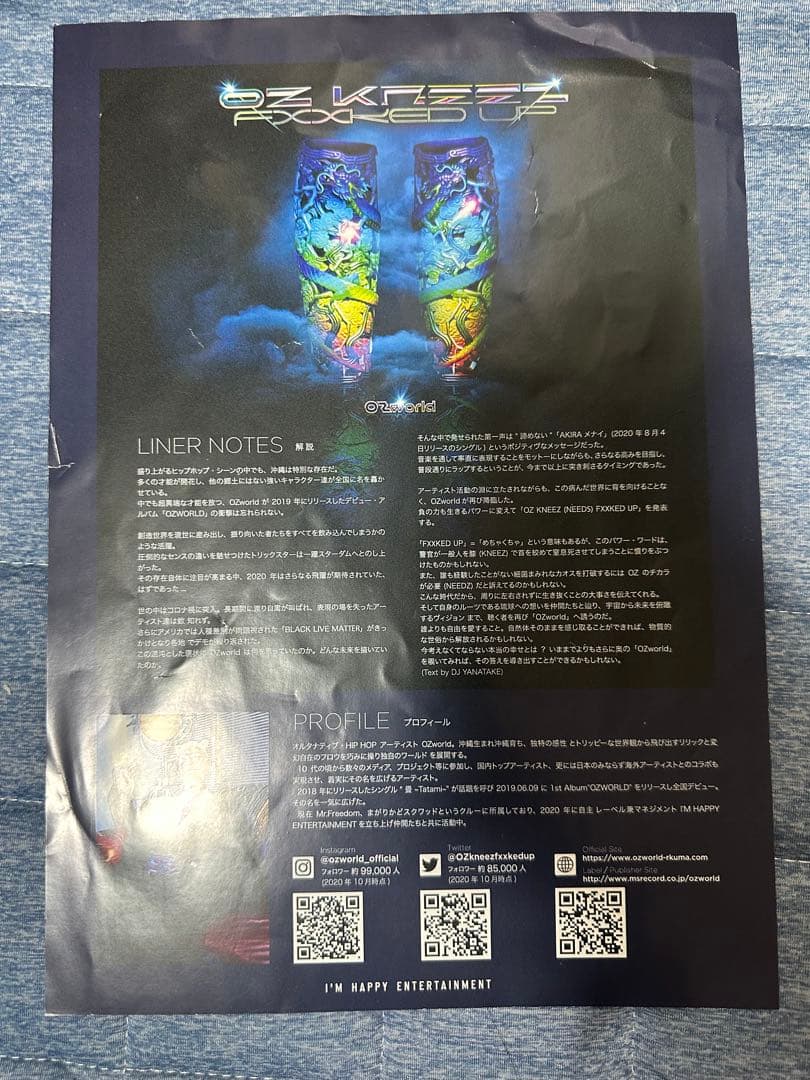 激レア非売品】OZworld 2ndアルバムサイン入りポスター