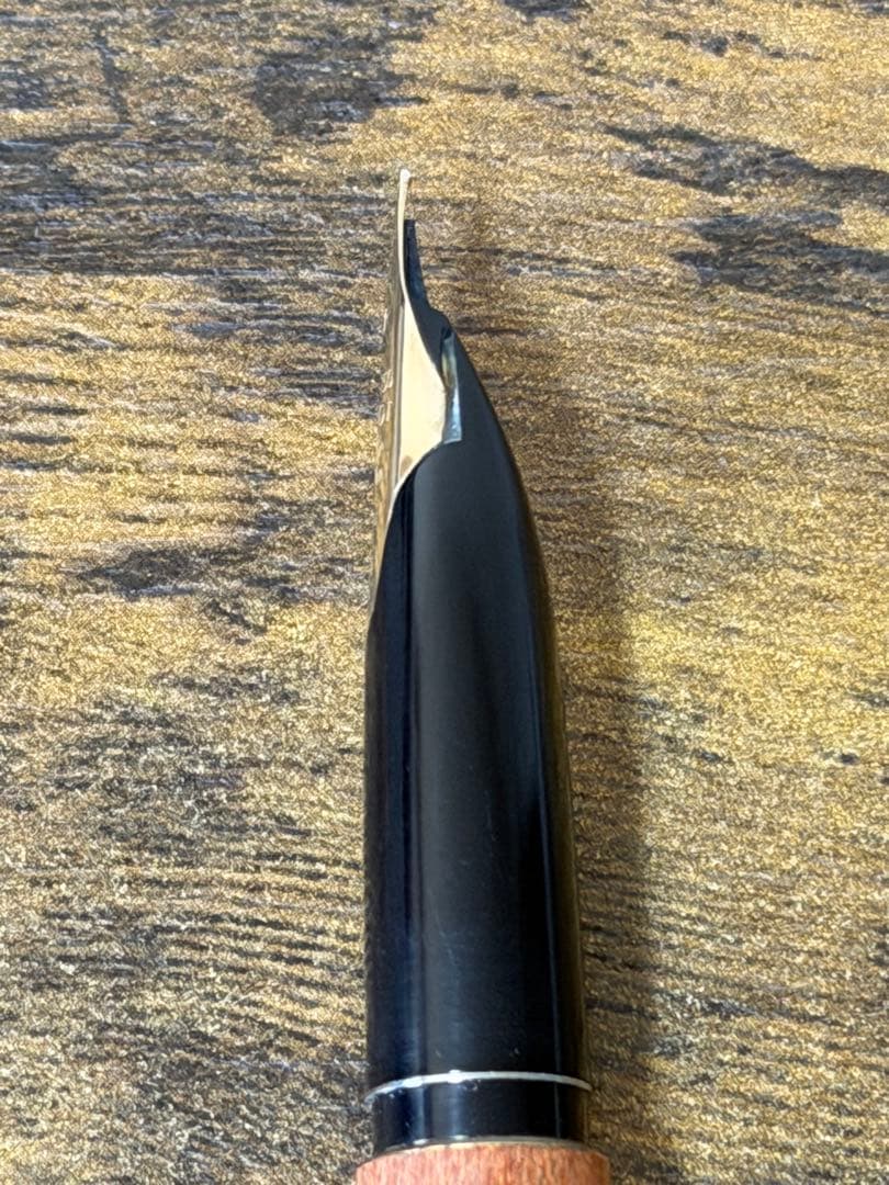 試筆のみ 1972年製 初代カスタム 高級天然 カエデ 大型18金 万年筆