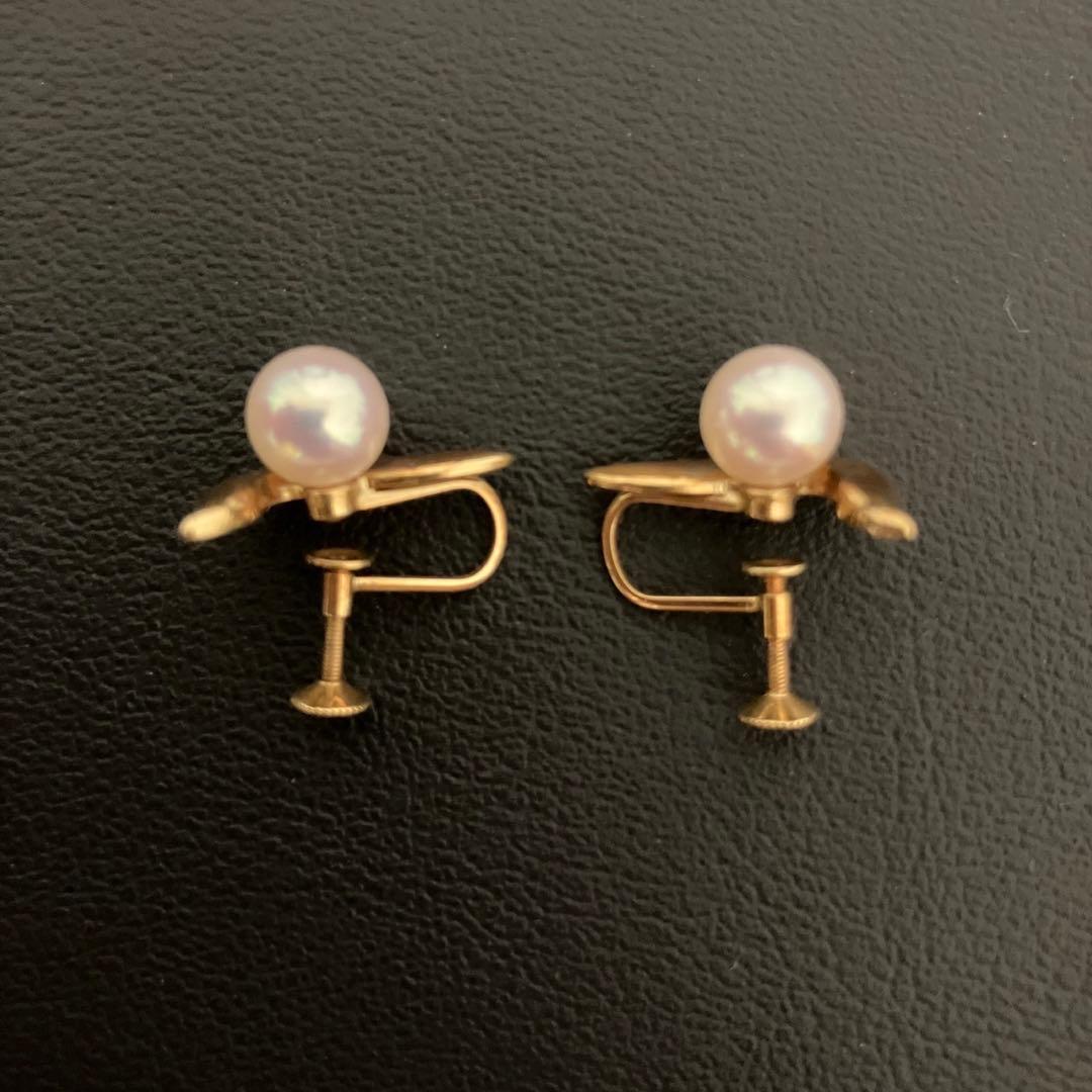 良好 箱付きMIKIMOTO 真珠 K18 ピアス ミキモト JAL 機内販売