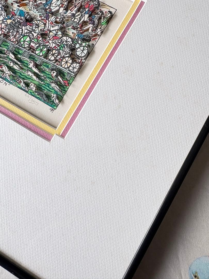 真作□ジェームスリジィ 3Dシルクスクリーン 版画 TRIATHLON□絵画