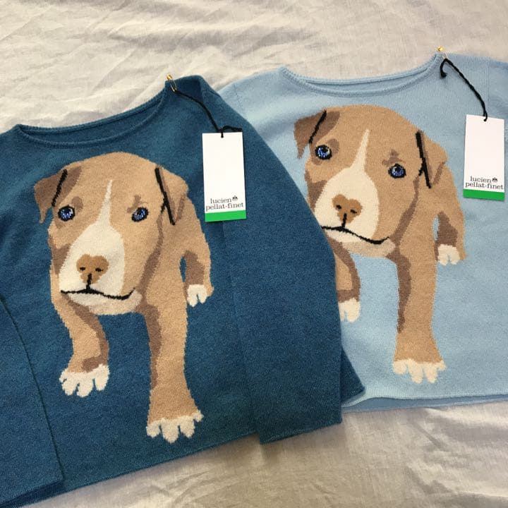 ベスト 最終価格 ルシアンペラフィネ 犬 カシミヤ ニット プルオーバー 90