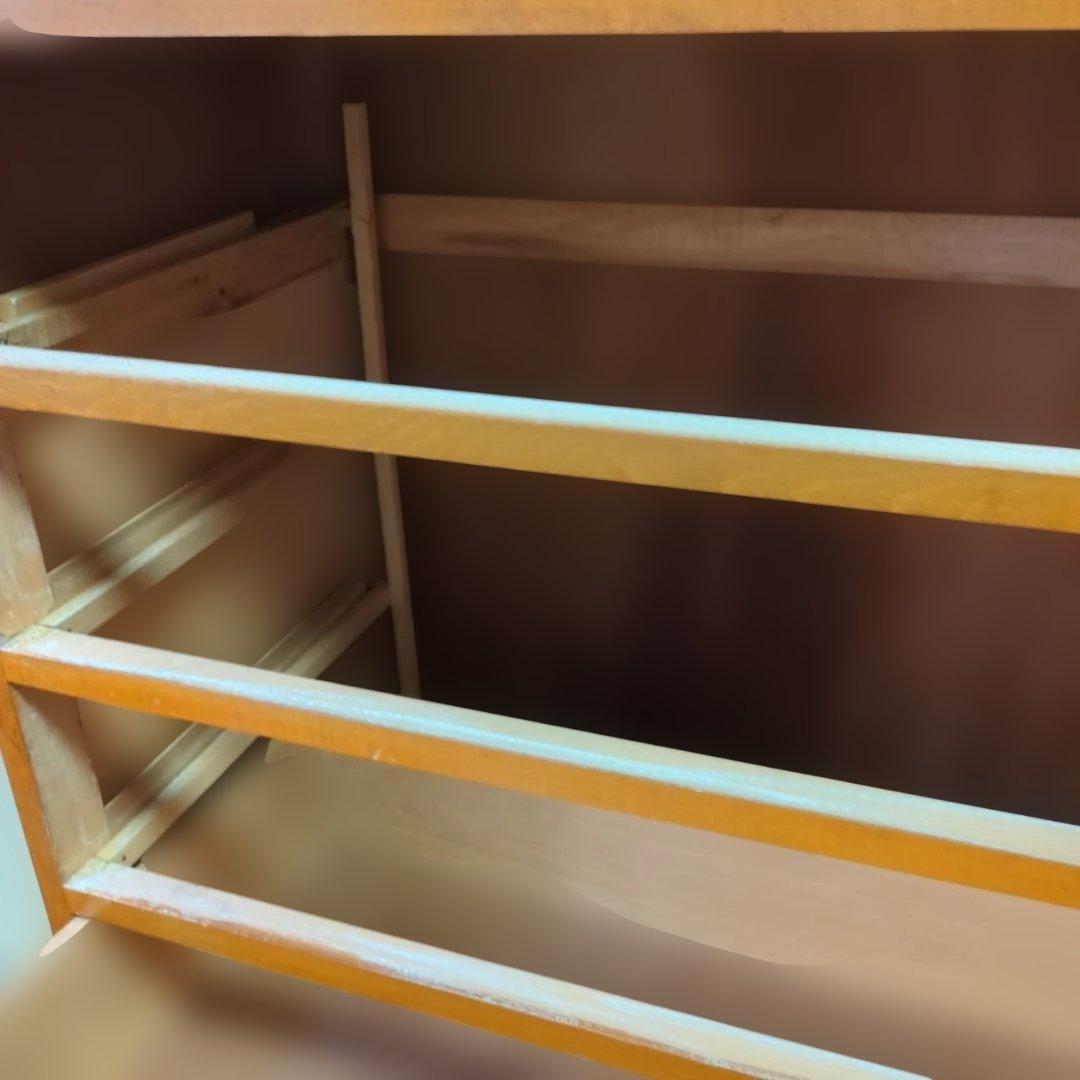 昭和 レトロ タンス 箪笥 チェスト 引き出し 波板ガラス ガラス戸