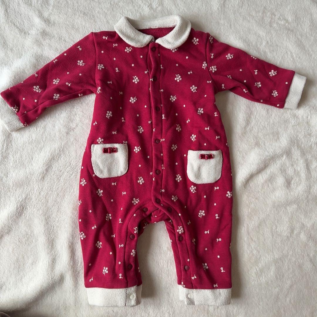 ロンパース フリース素材 裏起毛 80cm - メルカリ