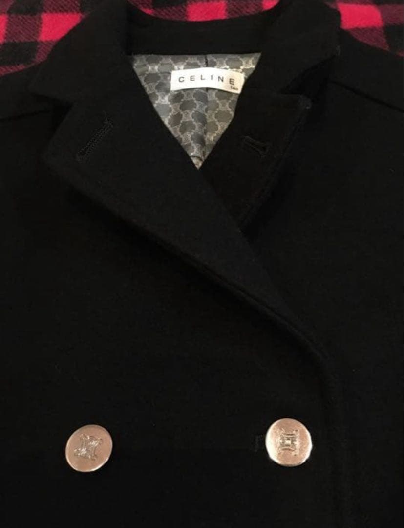 CELINE セリーヌ 140cm カシミア混ウール ピーコート オンワード樫山