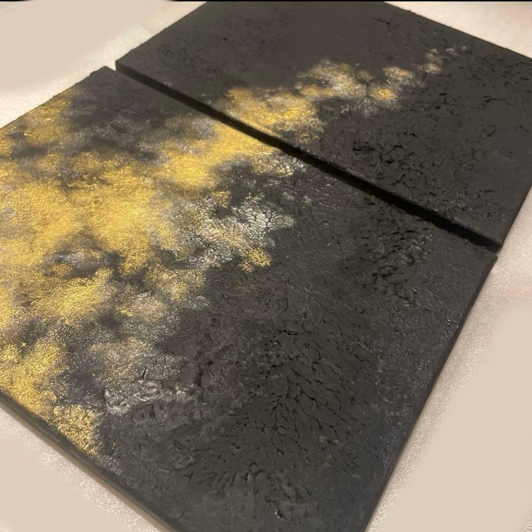 lovepipipi様専用｜黒と金のテクスチャーアート2枚組｜絵画・現代