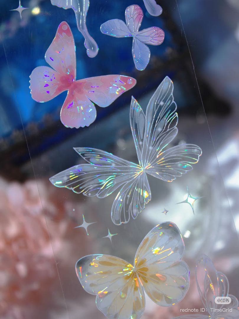 时间格子《虹息之羽》海外マスキングテープ　マステ 【2386】