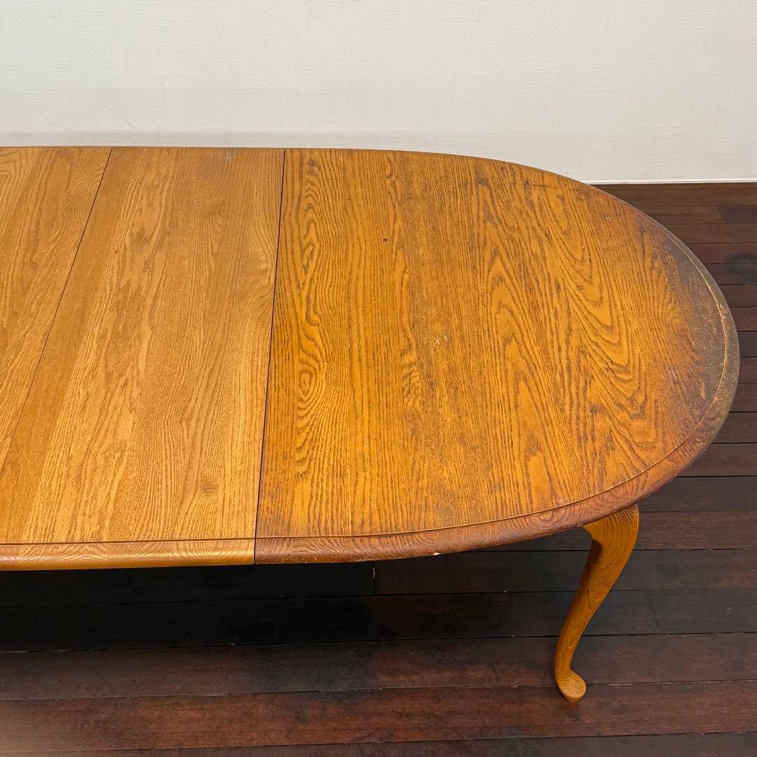 H112K31a アメリカ製 猫脚 伸長式ダイニングテーブル