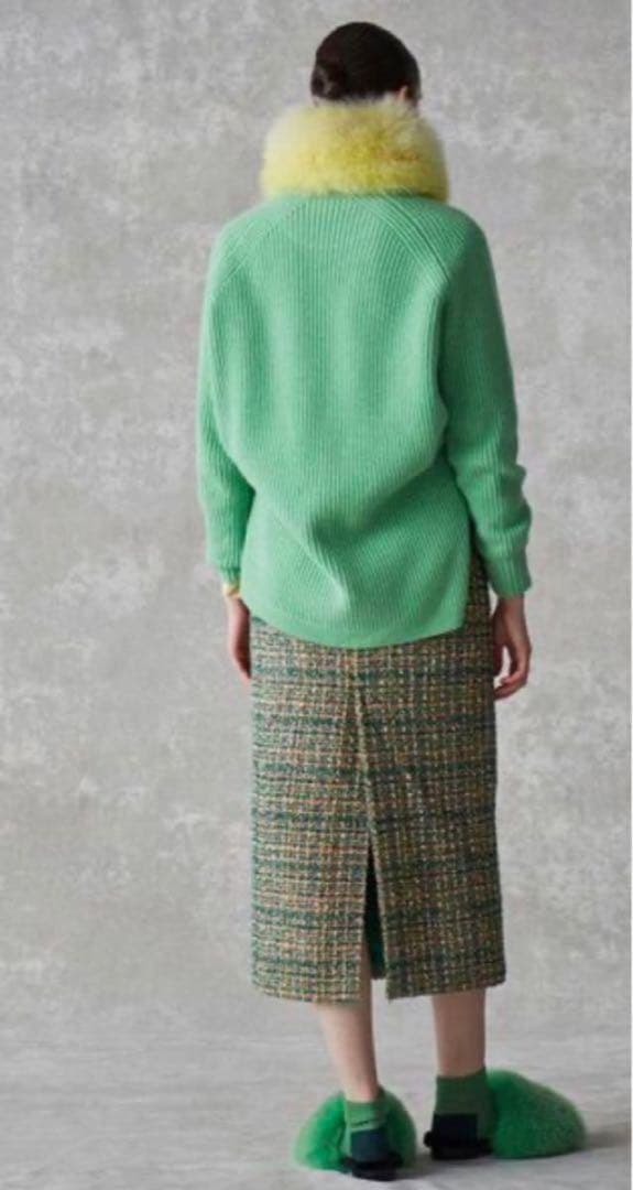 DRAWER ドゥロワー ツイードジップスカート 36