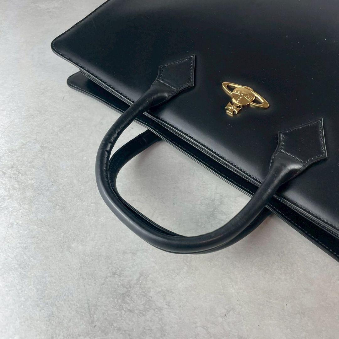 Vivian Westwood　ブラック　レザー　ビジネスバッグ　オーブ