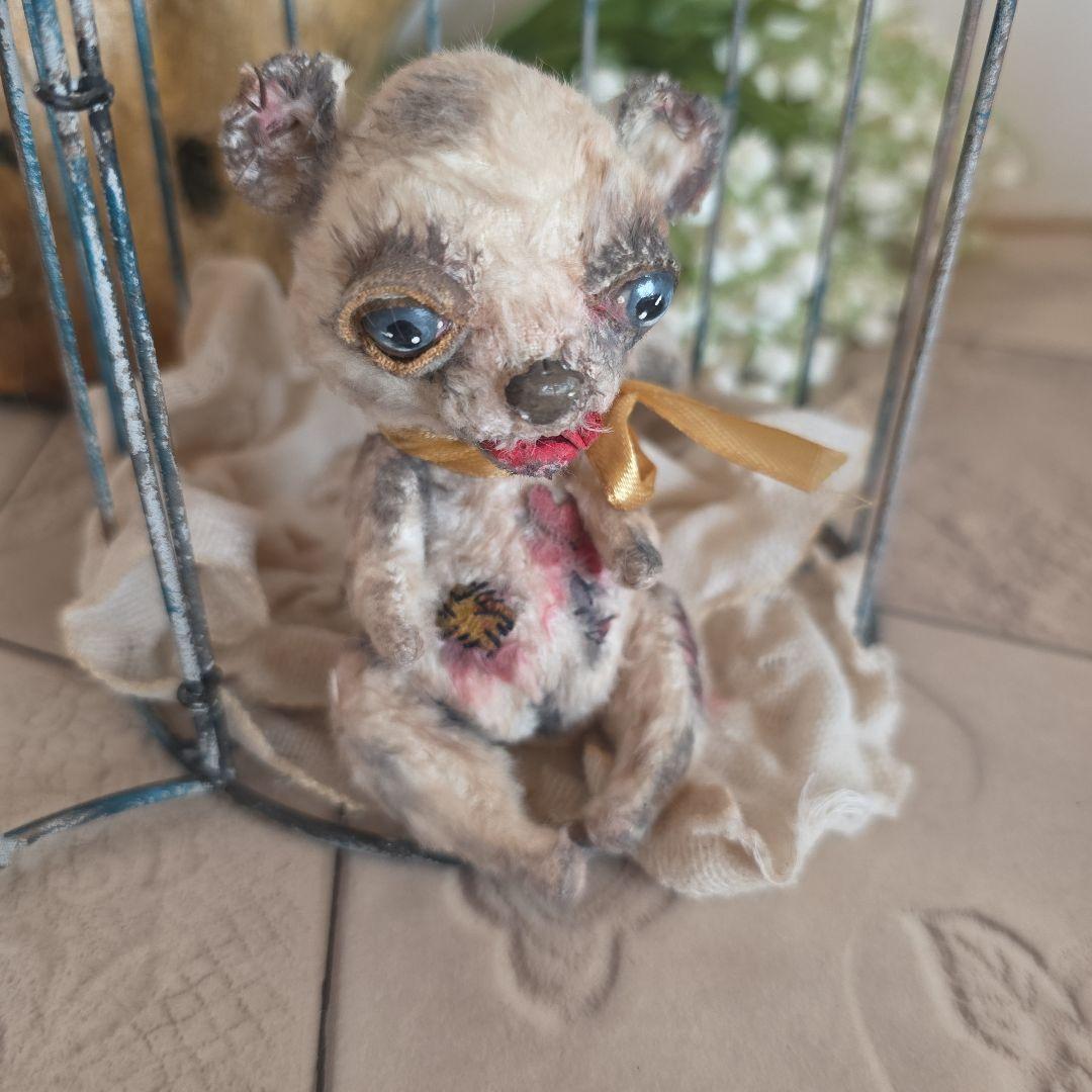 作家様 アーティストベア 退廃的 ダーク ブロカント テディベア 手のり