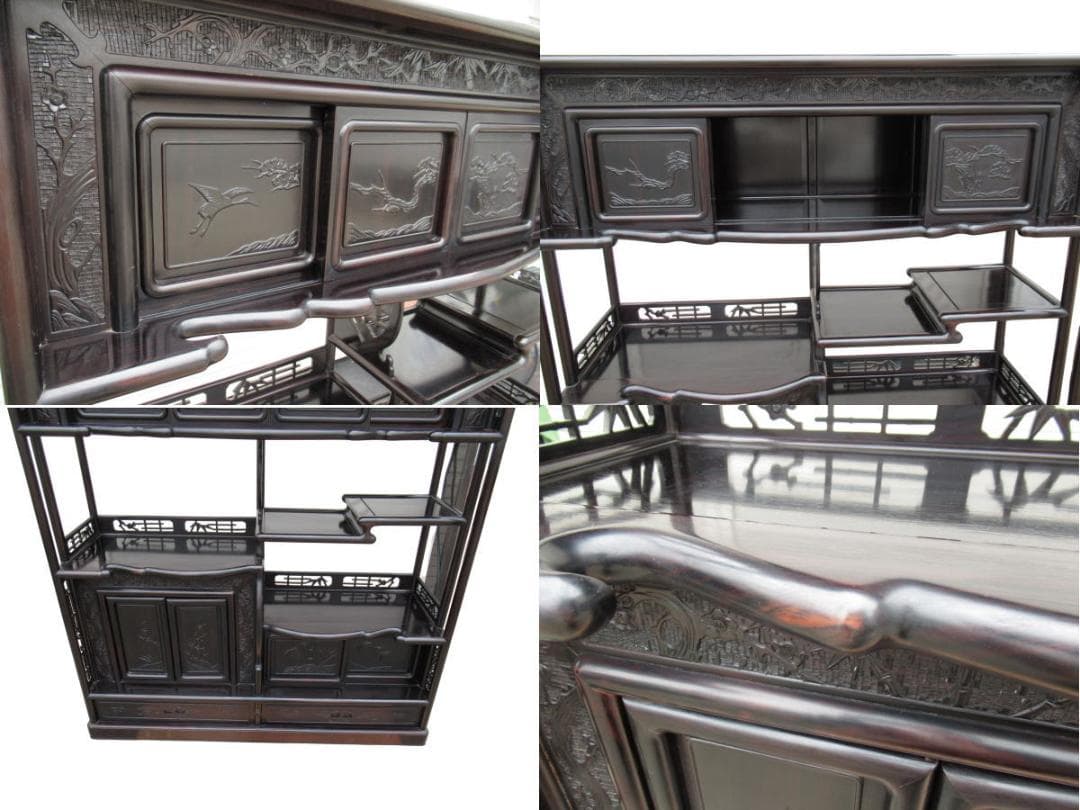 □071201-055□飾り棚□茶棚□紫檀/黒檀□現状□