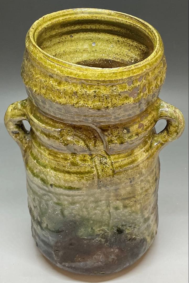 北大路魯山人　伊賀焼　伊賀釉　花入　共箱　i1191