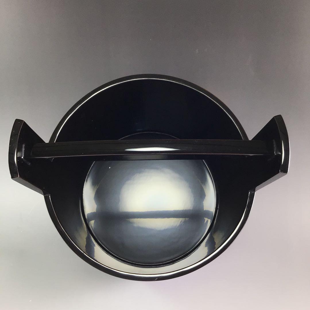 Ｐ８５９　水指　『輪島塗』『根引松蒔絵』『手桶水指』　共箱　茶道具