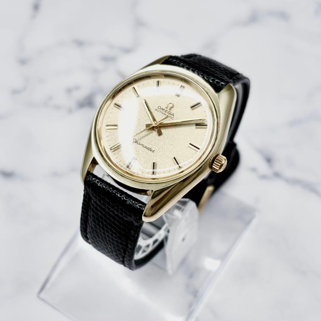 【極美／OH済】オメガ シーマスター 自動巻き サンドブラスト文字盤 新品ベルト