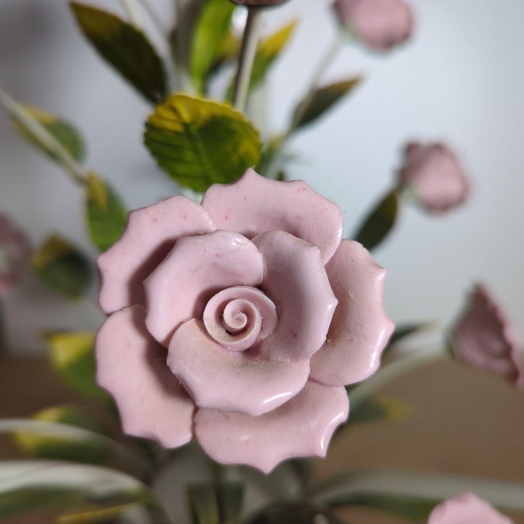 レトロ商品）ピンクローズトール シャンデリア