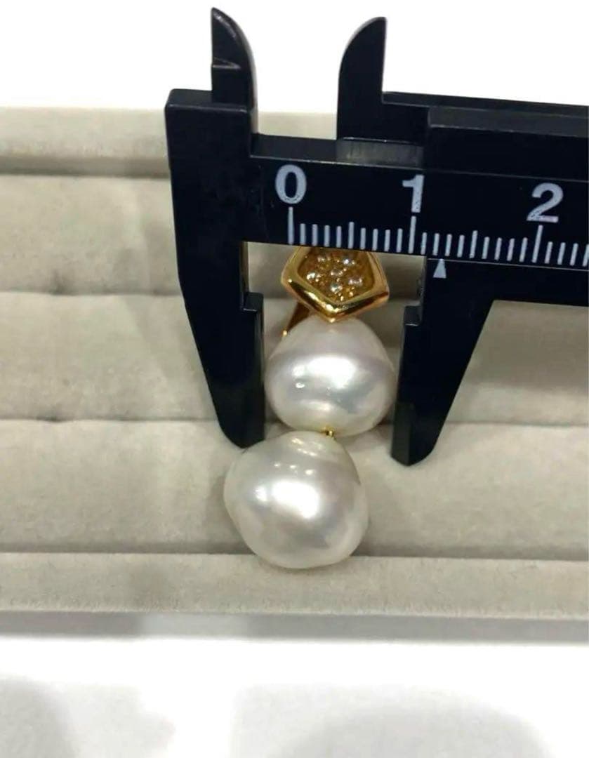 ふ*。様 K18 美品　パール 1.25mテリ◯ 　0.06ct ネックレストッ