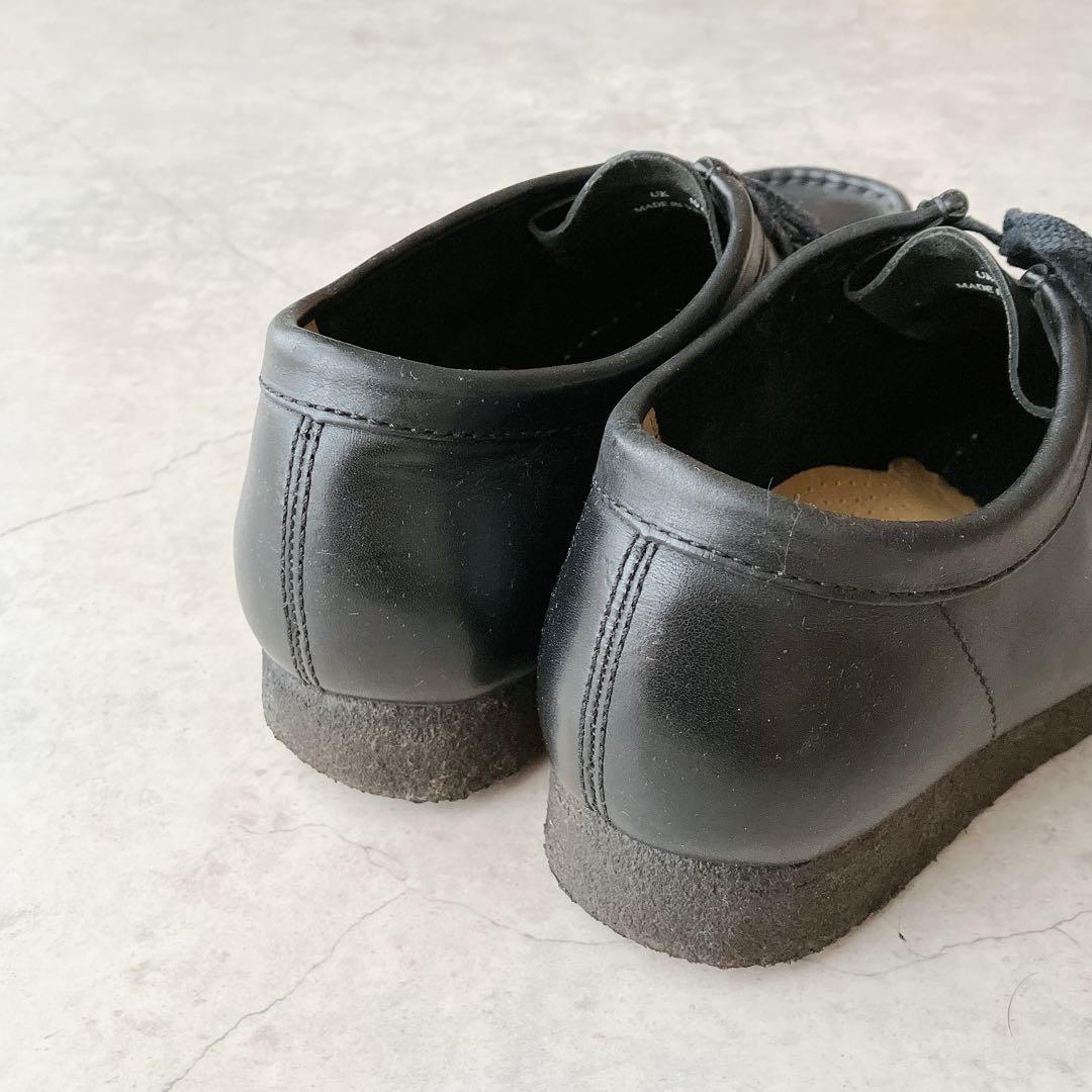 Clarks Originals ワラビー ブラックレザー モカシン 10G