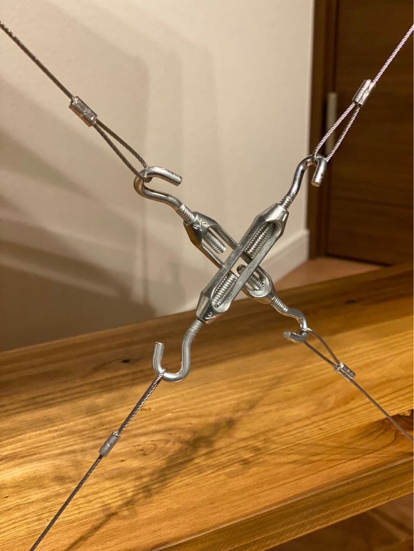 幅80cm☆ワイヤークロス 木製ラック☆食器棚☆木製シェルフ☆アイアン