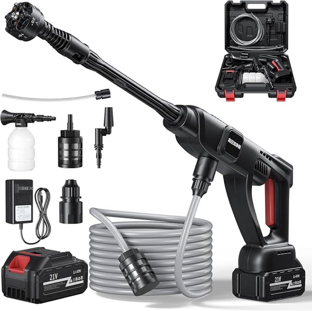 高圧洗浄機 コードレス 充電式バッテリー洗車機 20000mAh - メルカリ