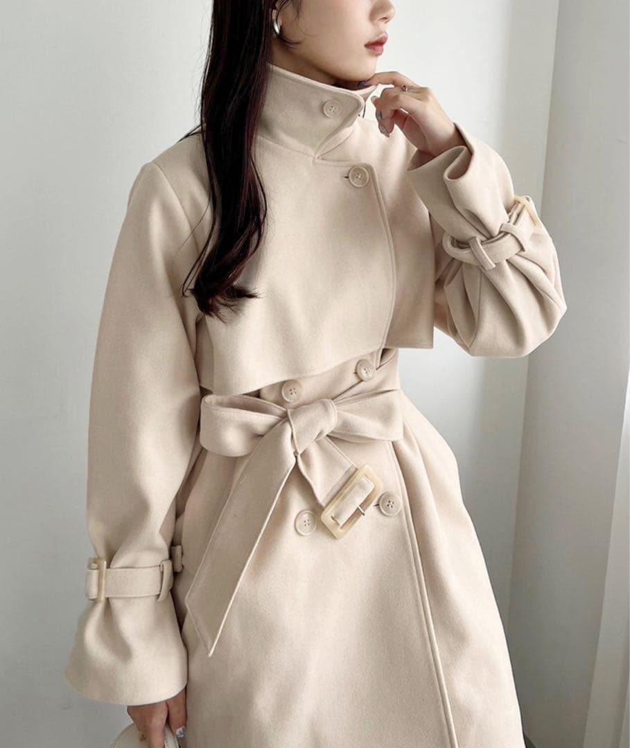 NICE CLAUP 2way/スタンドカラーミドルコート - メルカリ