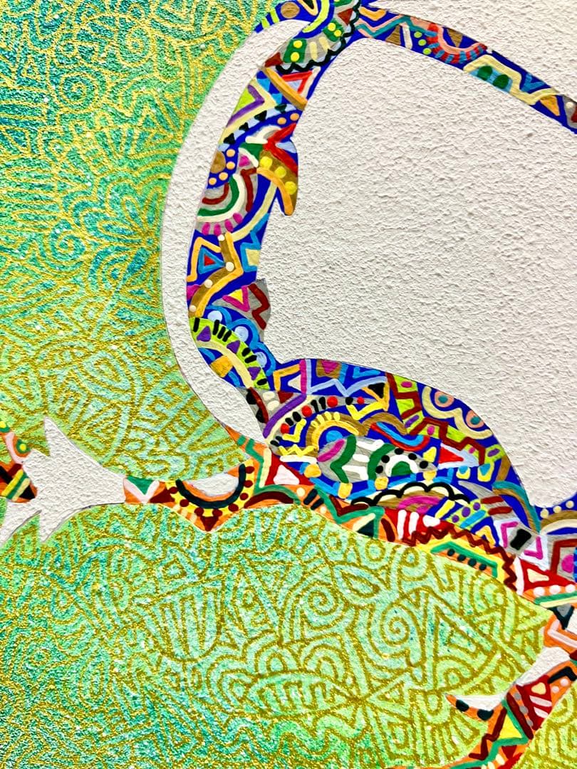 値下げ　原画　虫　昆虫　動物画　絵画　アクリル画　現代アート　細密画　一点物