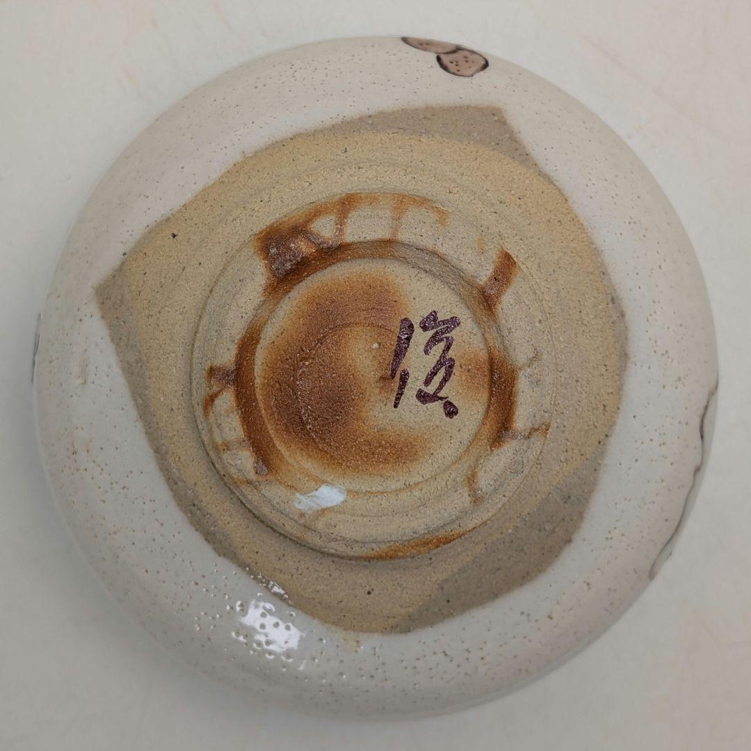 力石俊二 色絵葡萄文茶盌 共箱栞 益子焼 抹茶碗 抹茶茶碗 茶道具 茶器 食器