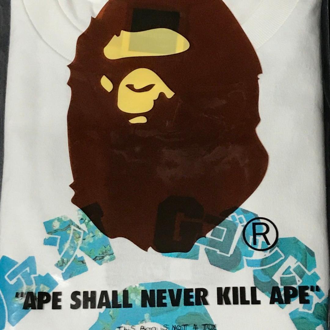 L BAPE X VGM COLLEGE TEE Tシャツ 白 ゴッホ カレッジ - メルカリ