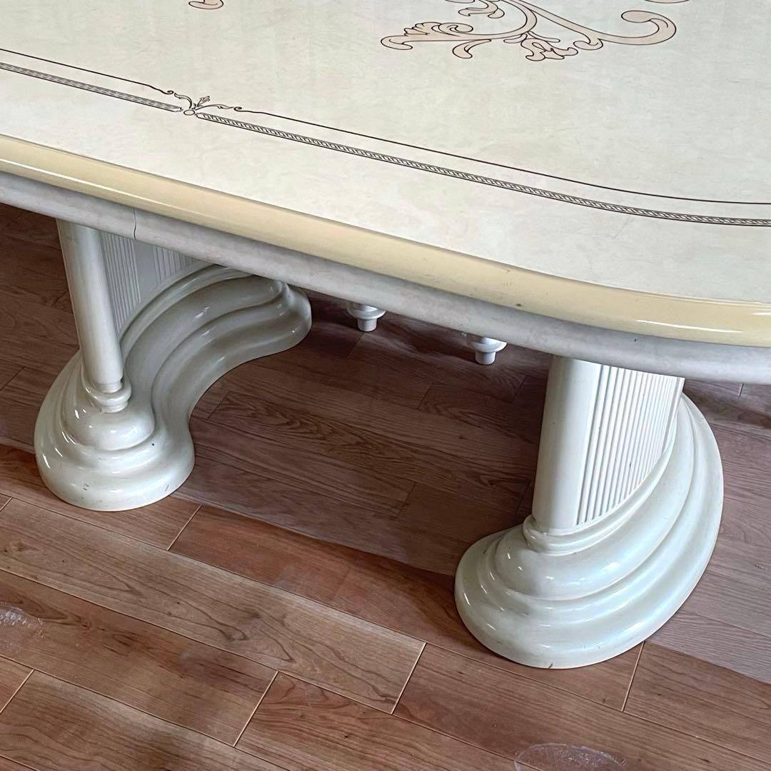 【イタリア家具風】ダイニングテーブルセット 4人掛け オーバル型 サルタレッリ風