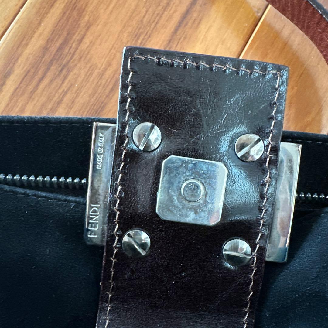FENDI マンマバケット黒 スエード ショルダーバッグ