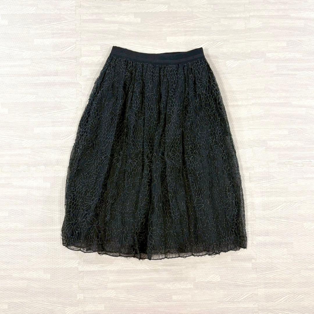 美品✨ブルネロクチネリ　フラワーレース　スカート　ブラック　40