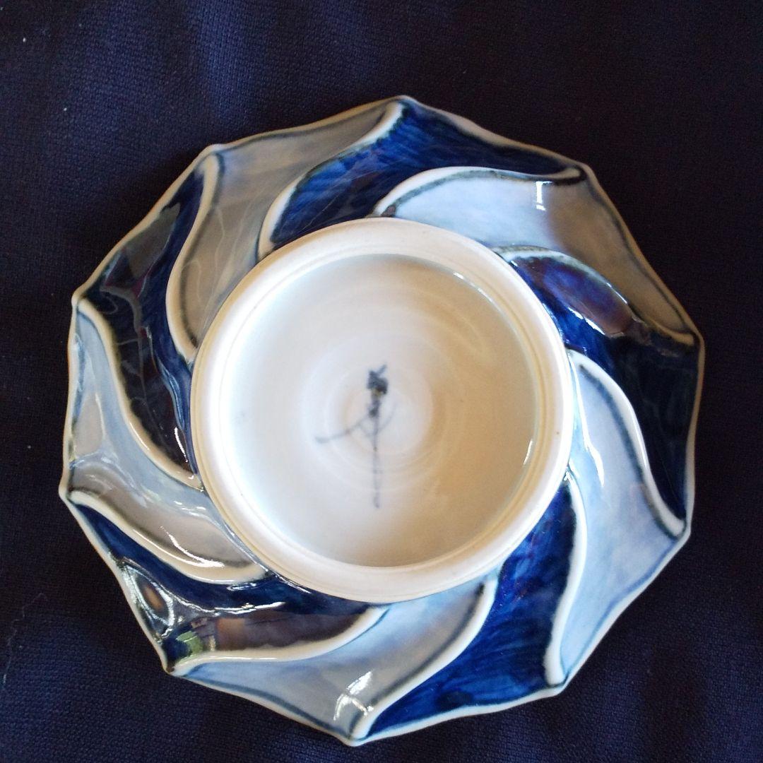 古染面取り祥瑞仙人文  銘々皿揃