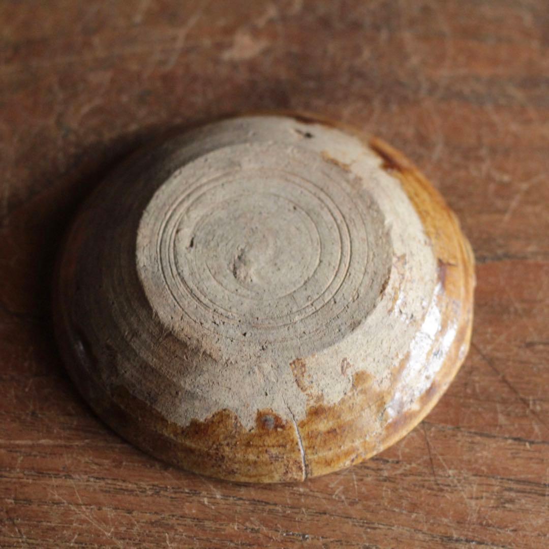 美濃 飴釉 小皿 No.3 古美術 古道具 アンティーク