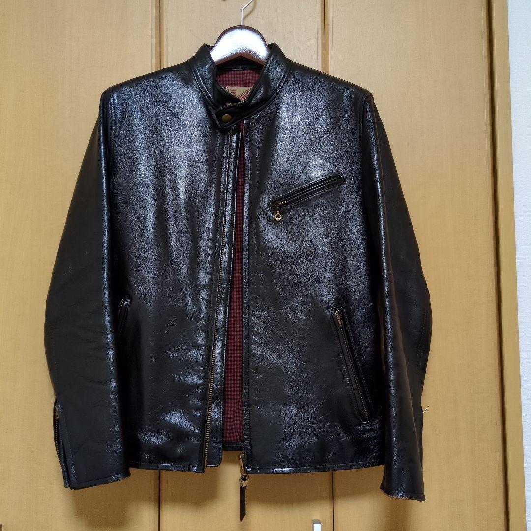 Y2 LEATHER シングルライダース レザージャケット 馬革 赤茶 40