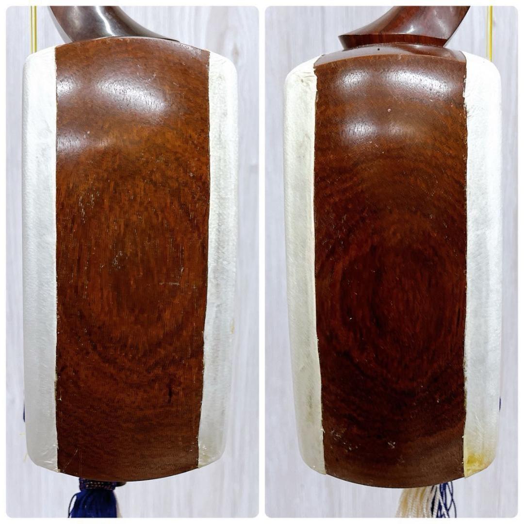 三味線 中棹 丸打胴 動物皮 東さわり 撥 ハードケース付 和楽器