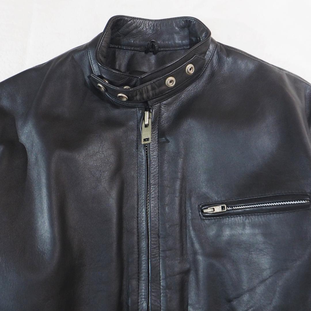アメリカンノスタルジア ライダースジャケット 本革 ブラック 肉厚