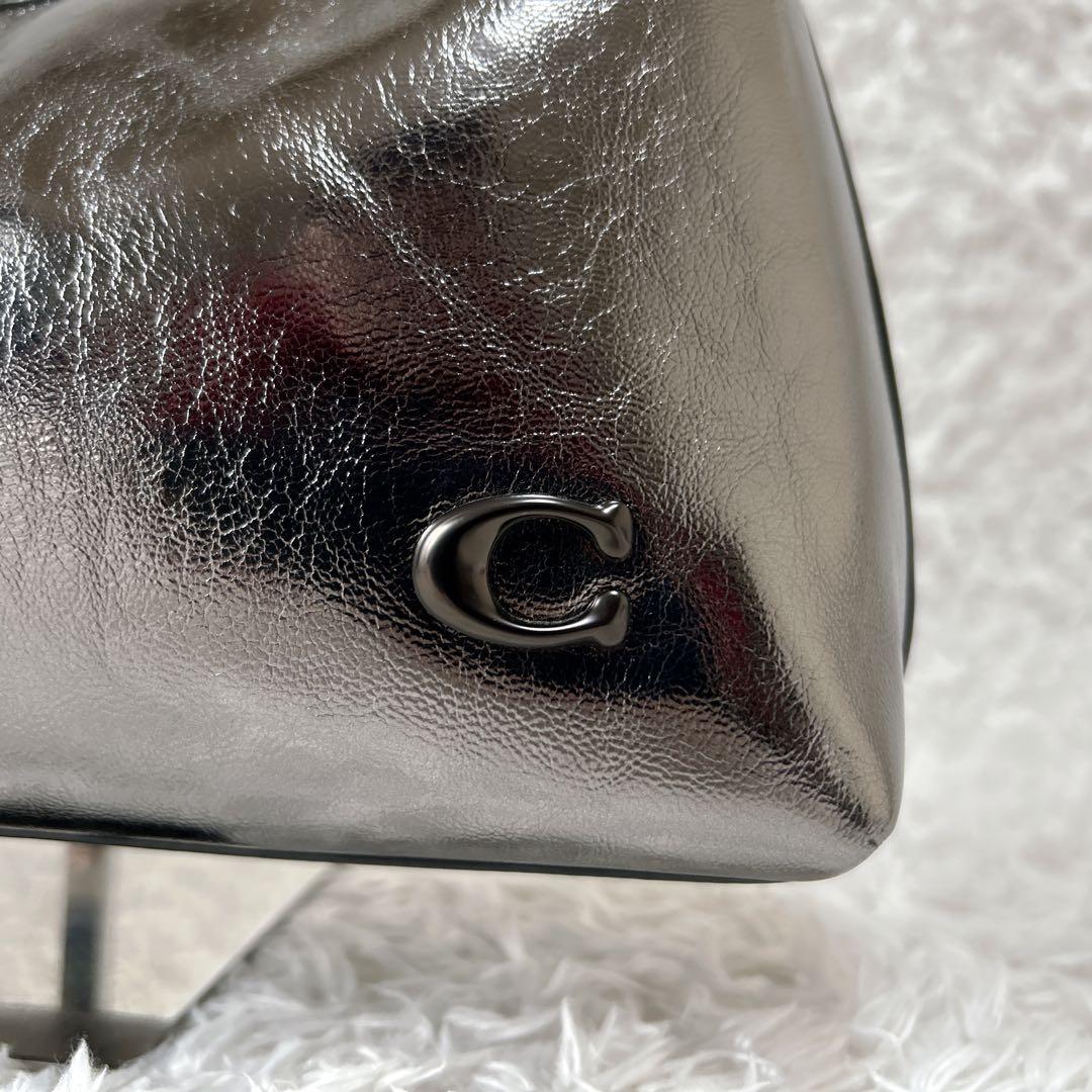 未使用級✨coach ジュリエット　メタリック　シルバー　ハンドバッグ　2way