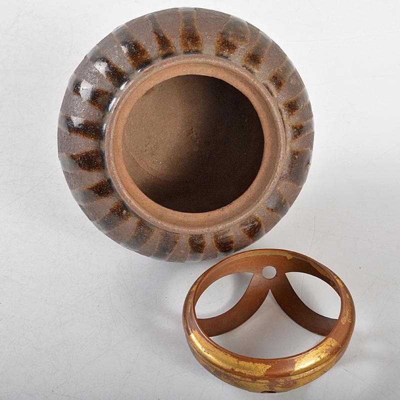 茶道具 丹波焼 古丹波 おはぐろ壷 香炉 火屋付 書付箱 M R5867