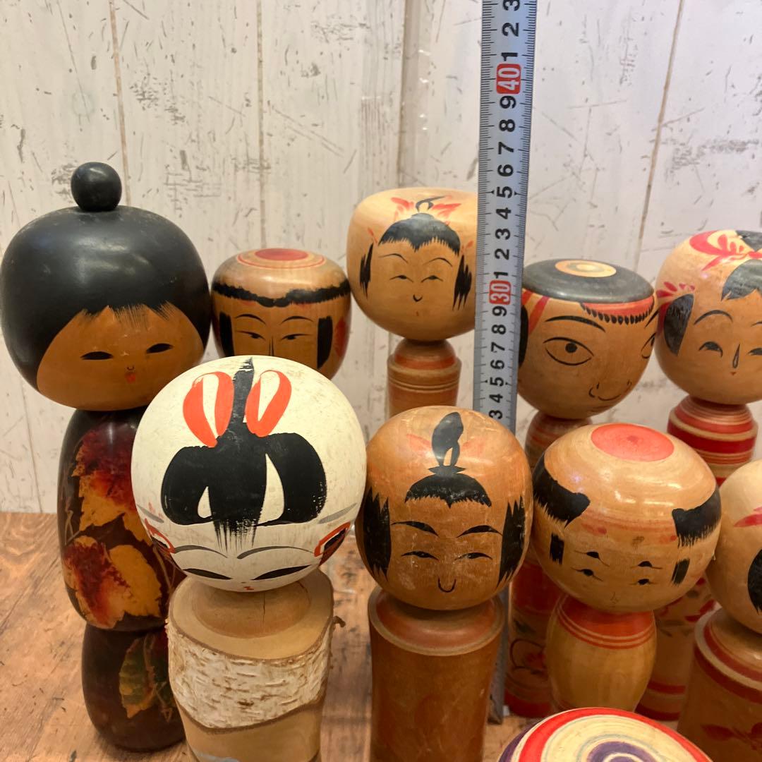 ②昭和レトロ 伝統工芸 郷土玩具 木製 創作 こけし 小芥子 18体 まとめ