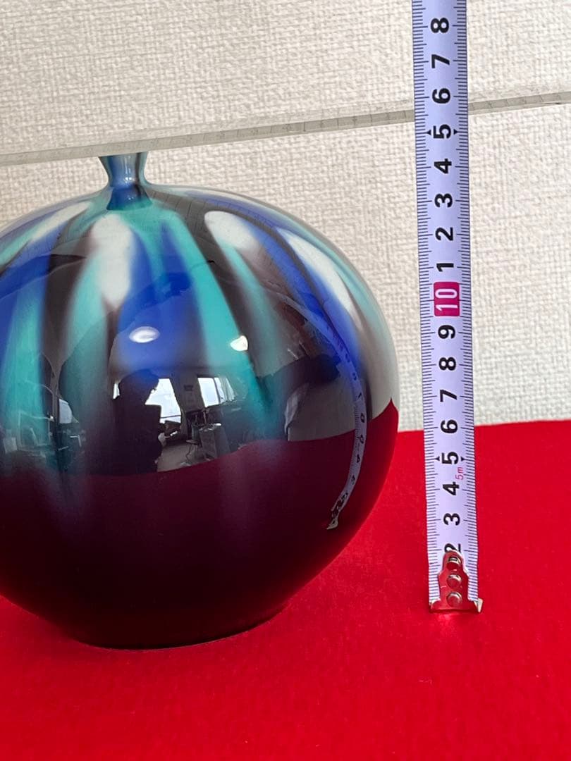 人間国宝 三代 徳田八十吉 彩釉 壺 管理T247 共箱 共布 陶