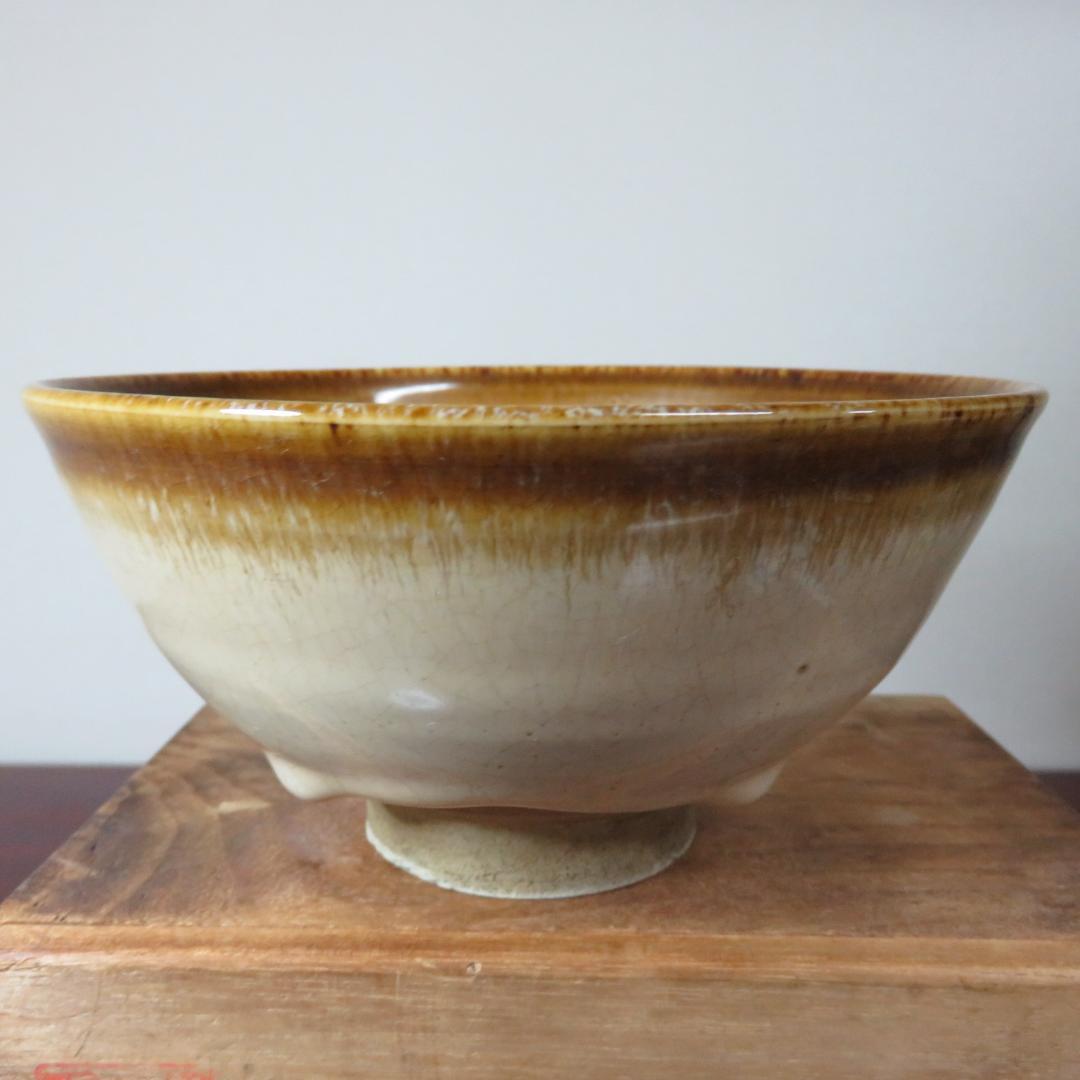 抹茶碗 茶器 茶道具 木箱 共箱 銘あり 伯州 上神山 藤一