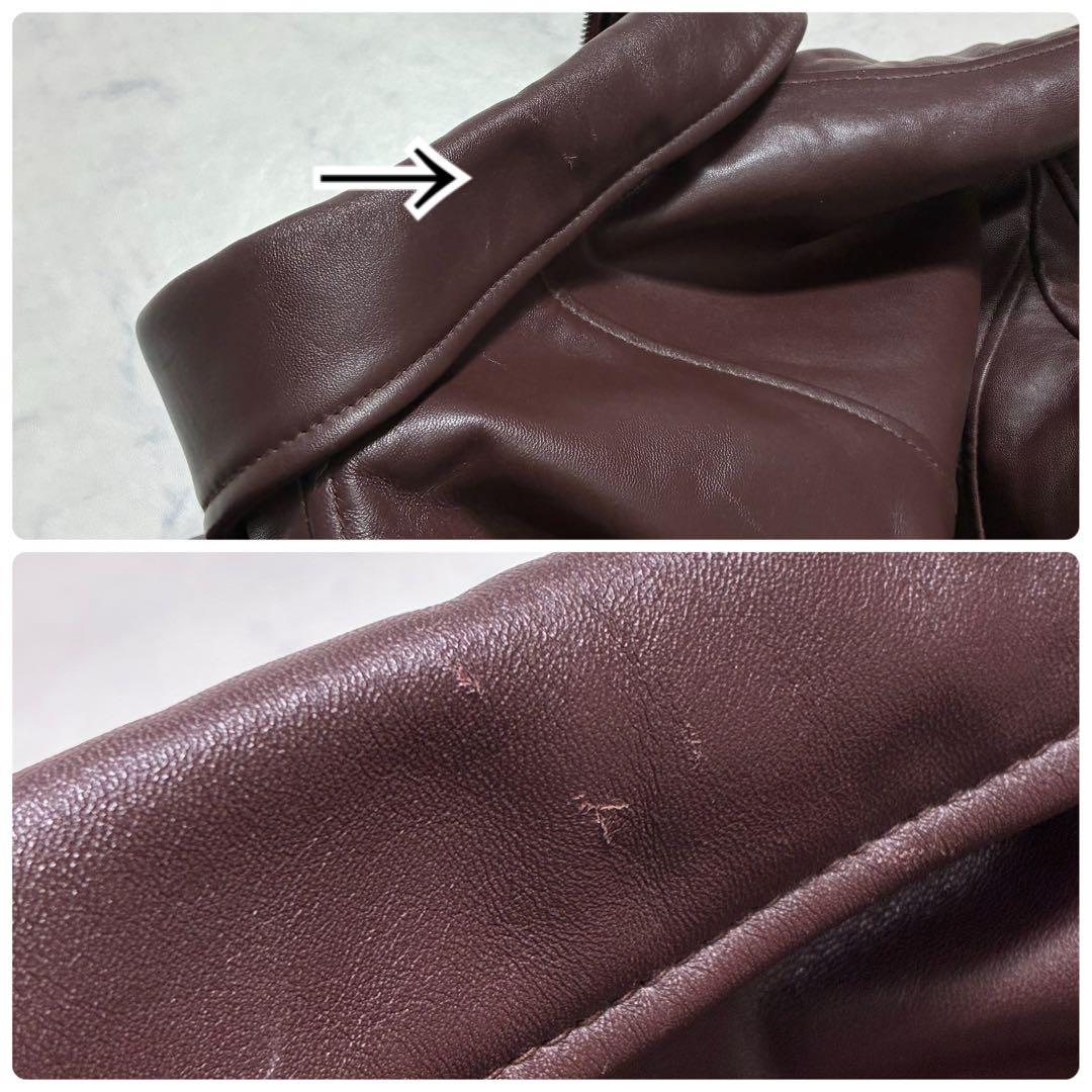 ナノユニバース ライダースジャケット シングル キルティング 羊革