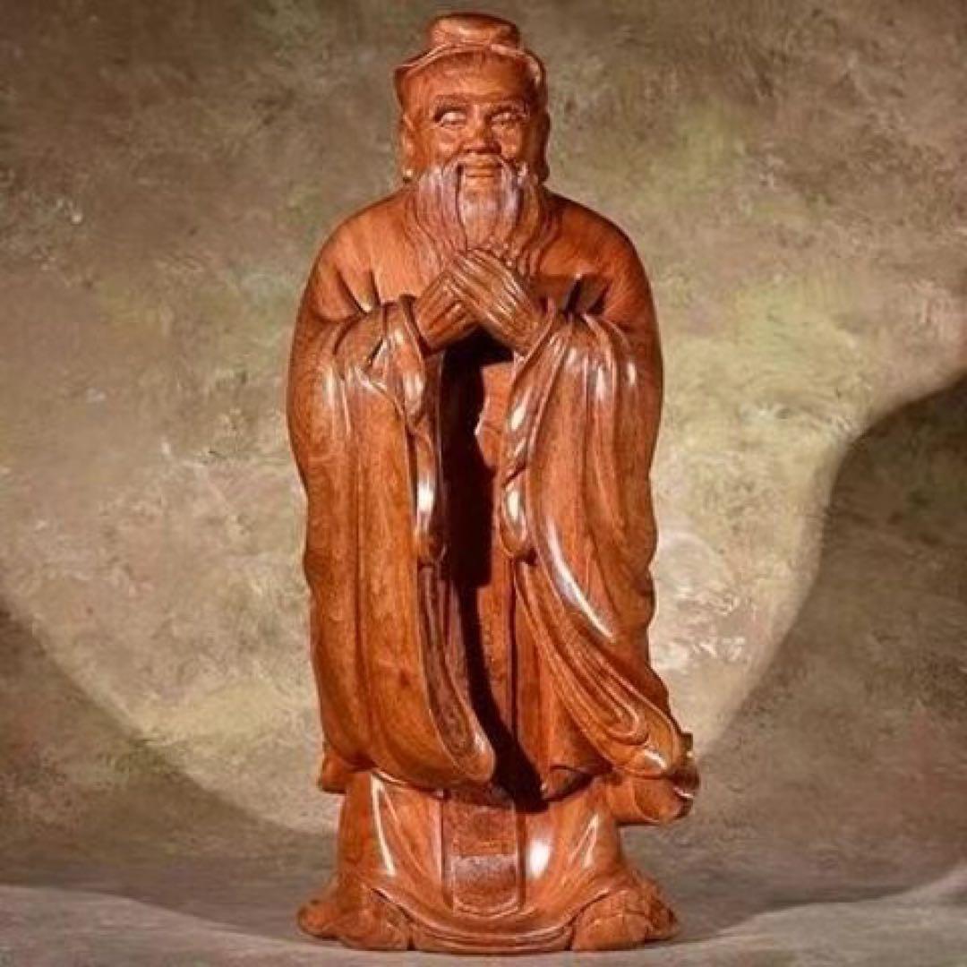 顔輝／孔子像 文化遺産オンライン 孔子像 木彫り 置物 工芸品 デスク