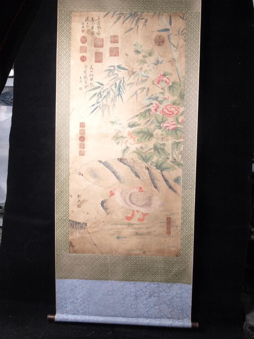 中国宋時代 林椿作 肉筆保證 唐物唐本 掛け軸 捲りAK823A13-2