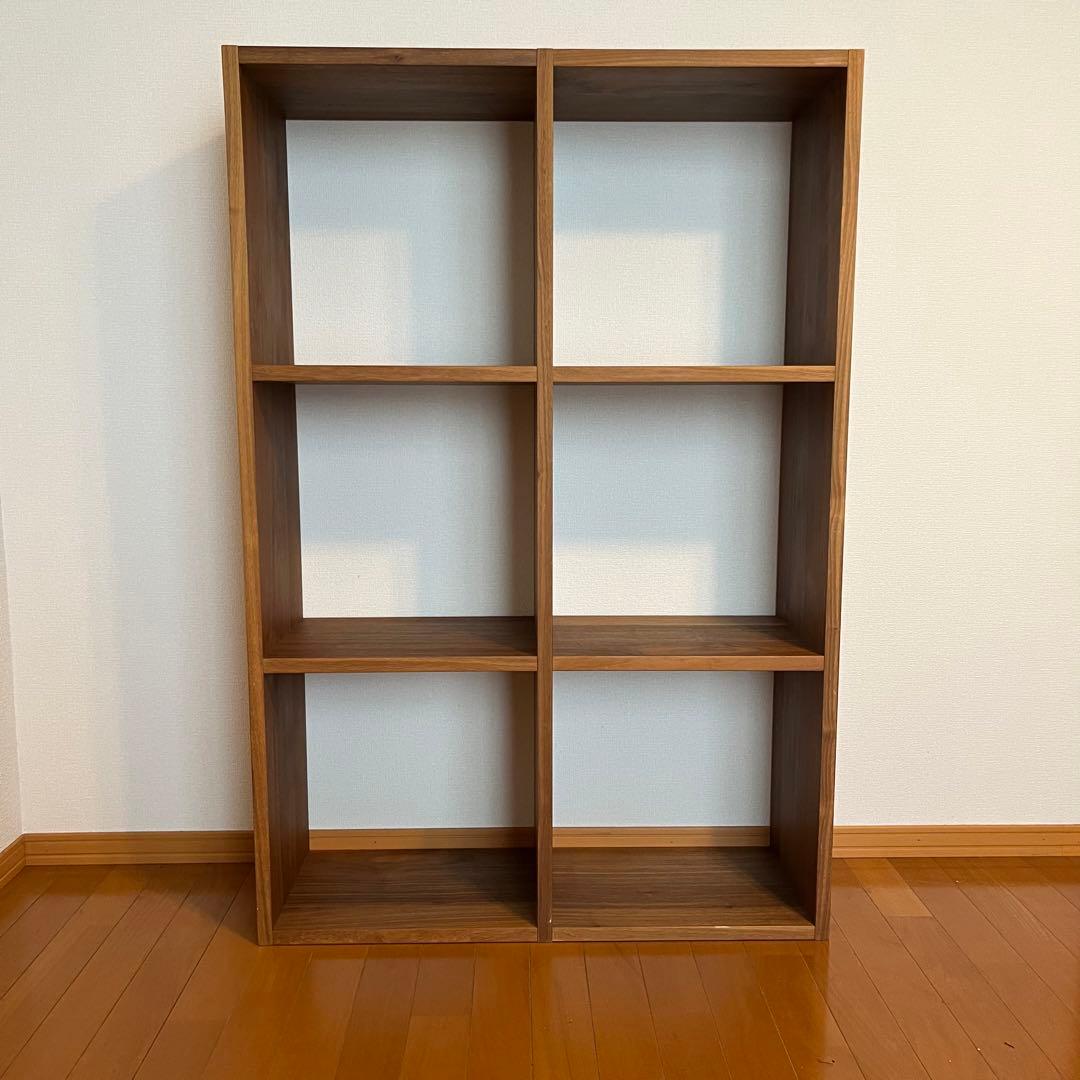 無印 スタッキングシェルフセット・3段×2列・ウォールナット材無印